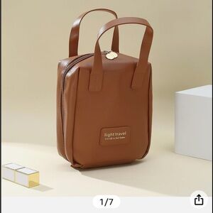 Brown Women's Makeup Travel Bag